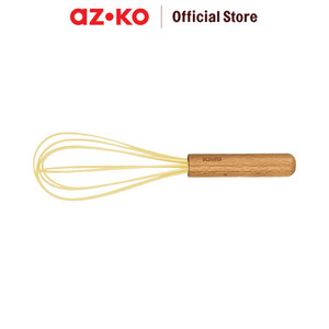 AZKO Kris 22.8 cm Pengocok Adonan Silikon Mini - Krem Beige Whisk Kocokan Telur Alat Pengaduk Serbaguna Kitchen Tools Manual Hand Mixer