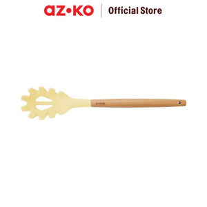 AZKO Kris Sendok Saji Pasta Silikon - Krem Beige Noodle Spoon Spatula Mie Serbaguna Sutil Pasta Food Grade Peralatan Masak Perlengkapan Dapur