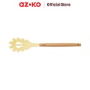 AZKO Kris Sendok Saji Pasta Silikon - Krem Beige Noodle Spoon Spatula Mie Serbaguna Sutil Pasta Food Grade Peralatan Masak Perlengkapan Dapur