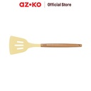 AZKO Kris Spatula Turner Slotted Silikon - Krem Beige Sendok Penggoreng Dengan Lubang Sepatula Sutil Pengangkat Dan Pembalik Cook Utensil Peralatan Masak