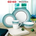 AZKO Delicia Set 16 Pcs Radiant Perlengkapan Makan Premium Dinner Set Plate Aesthetic Eating Utensils Peralatan Makan Set Piring Gelas Mangkok