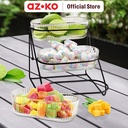 AZKO Delicia Mangkuk Saji 3 Tingkat - Hitam Set Mangkok Makanan Dengan Rak Wadah Hidangan Serving Bowl Dan Rak Perlengkapan Dapur Peralatan Makan