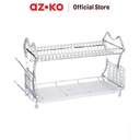 AZKO Stora Maxim Rak Piring 2 Tingkat - Silver Dish Rack Tempat Peralatan Makan Perlengkapan Dapur Rak Pengering Alat Makan