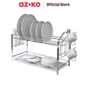 AZKO Stora Moreen Rak Piring 2 Tingkat - Silver Dish Rack Tempat Peralatan Makan Perlengkapan Dapur Rak Pengering Alat Makan