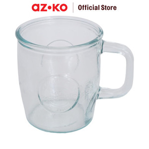 AZKO Delicia 350 ml Set 4 Pcs Gravar Mug Kaca Gelas Kaca Dengan Handle Cup Wadah Minuman Perlengkapan Dapur Peralatan Minum