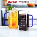 AZKO Delicia 360 ml Set 2 Pcs Lokie Gelas Kaca Handle Borosilikat Square Cup Wadah Minuman Peralatan Minum Food Grade Drinkware