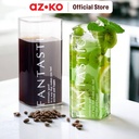 AZKO Delicia 360 ml Set 2 Pcs Lokie Gelas Kaca Borosilikat Square Cup Wadah Minuman Perlengkapan Dapur Peralatan Minum