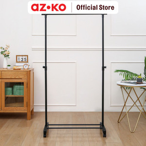 AZKO Stora 86.5X40X95.5-171.5 cm Gantungan Pakaian - Hitam Stand Hanger Gantungan Baju Berdiri Clothes Organizer Standing Clothing Rack