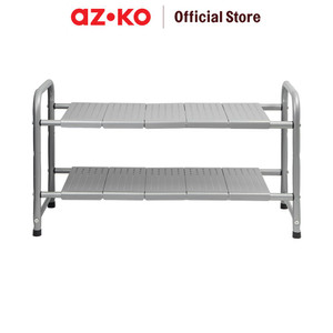 AZKO Stora Rak Wastafel Expandable - Abu-Abu Sink Rack Tempat Peralatan Mandi Perlengkapan Dapur Dan Kamar Mandi Rak Pengering Alat Makan