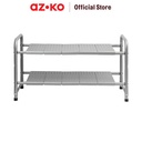 AZKO Stora Rak Wastafel Expandable - Abu-Abu Sink Rack Tempat Peralatan Mandi Perlengkapan Dapur Dan Kamar Mandi Rak Pengering Alat Makan