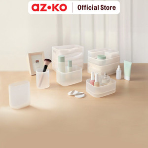 AZKO Stora 10.7X7X7.5 cm Kotak Penyimpanan Frosted Mini Storage Box Tempat Alat Tulis Makeup Aksesoris Serbaguna Wadah Penyimpanan Multifungsi Organizer Meja