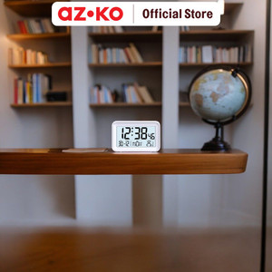 AZKO Arthome Jam Meja Lcd Digital - Putih Desk Clock Jam Analog Aesthetic Dekorasi Meja Hiasan Rumah Tempat Komersial