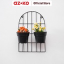 AZKO Arthome 40 cm Rak Tanaman Gantung Mesh 2 Pot Plant Rak Rak Tumbuhan Serbaguna Peralatan Berkebun Standing Pot