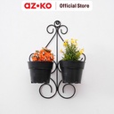 AZKO Arthome 40 cm Rak Tanaman Gantung 2 Pot Plant Rak Rak Tumbuhan Serbaguna Peralatan Berkebun Pot Gantung
