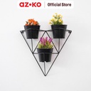 AZKO Arthome 40 cm Rak Tanaman Gantung 3 Pot Plant Rak Rak Tumbuhan Serbaguna Peralatan Berkebun Standing Pot
