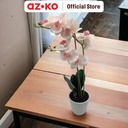 AZKO Arthome 51 cm Bunga Artifisial Orchid 2 Steam Dengan Pot Plt - Peach Tumbuhan Buatan Bunga Hias Cantik Sintetis Tanaman Artificial Dekorasi Flower Pajangan Rumah Serbaguna Hiasan Properti Foto