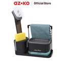 AZKO Stora Tempat Alat Cuci Piring Dengan Dispenser Sabun Kitchen Sink Organizer Wadah Simpan Perlengkapan Cuci Piring Tempat Sponge Lap Botol Sabun Organizer Westafel