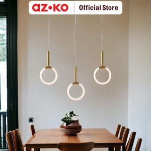AZKO Eglare Odelia Lampu Gantung Hias Led Hanging Lamp Lighting Plafon Light Lampu Langit Langit Ceiling Light - 1 Lamp Oval Brass