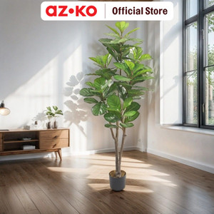 AZKO Arthome Tanaman Artifisial Fiddle Fig Tumbuhan Tanaman Buatan Dekorasi Plant Sintetis Pajangan Rumah Serbaguna Hiasan Properti Foto - 115cm