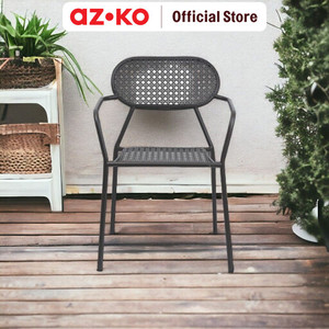 AZKO Soleil Hiroshi Kursi Teras - Sandy Coffee Balcony Chair Kursi Outdoor Serbaguna Furniture Rumah Tempat Duduk Kursi Halaman Balkon