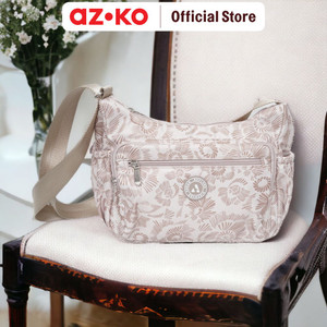 AZKO Passport Gamora Tas Selempang Printed Sling Bag Stylish Tas Crossbody Cewek Woman Mini Bag Fashion Wanita - Cokelat