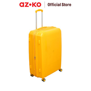 AZKO Passport Brillante Koper PP Tsa Lock Hardcase Luggage Koper Kabin Dengan Tsa Tas Jalan-Jalan Travel Bag Tas Roda - Kuning, 28 inci