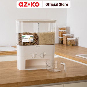 AZKO Kris 10 Kg Tempat Beras Grid - Putih - Double Grid