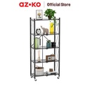 AZKO Stora Rak Penyimpanan Foldable Rak Besi Lipat Organizer Serbaguna Tempat Simpan Barang Multifungsi Rak Storage Perlengkapan Rumah Tangga - Hitam