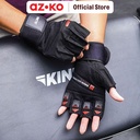 AZKO Kinetic Sarung Tangan Gym Power Lifting Gym Gloves Pelindung Tangan Olahraga Weight Lifting Wristband Protection Sport Gloves - M
