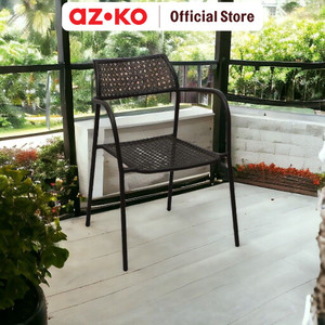 AZKO Soleil Hiro Kursi Teras Berlengan - Cokelat Sandy Coffee