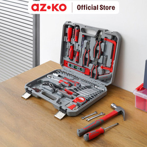 AZKO Maxbuilt Set 96 Pcs Perkakas Mekanik Multifungsi Hand Tool Set Alat Perkakas Pertukangan Peralatan Otomotif Bengkel Home Improvement Set Tang Palu Wrench Kunci Pas