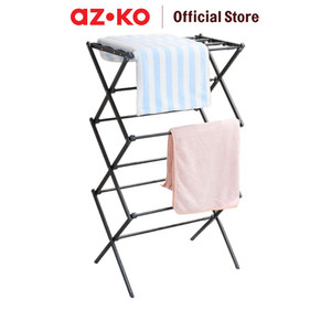 AZKO Stora 57.5-101X41X105 cm Jemuran Indoor Expandable - Abu-Abu Tua Tempat Jemur Baju Dalam Ruangan Drying Rack Gantungan Laundry Perlengkapan Rumah Tangga