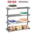 AZKO Stora Rak Sepatu 4 Tingkat Extend Shoe Rack Organizer Sandal Sepatu Kabinet Alas Kaki Tempat Penyimpanan Sendal