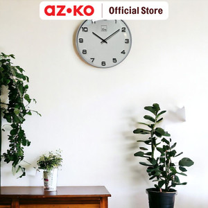 AZKO Arthome 35 cm Spica Jam Dinding - Abu-Abu Wall Clock Jam Tembok Analog Aesthetic Dekorasi Rumah Hiasan Dinding