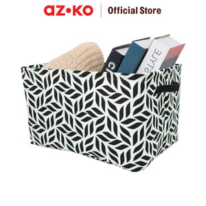 AZKO Stora 42X30X26 cm Kotak Penyimpanan Lipat Fabric - Hitam