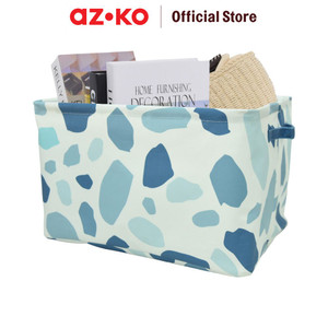 AZKO Stora 42X30X26 cm Kotak Penyimpanan Lipat Fabric - Biru
