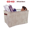 AZKO Stora 42X30X26cm Kotak Penyimpanan Lipat Fabric - Cokelat