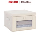 AZKO Stora Kotak Penyimpanan Dengan Tutup Dopfront Kotak Serbaguna Plastik Wadah Simpan Storage Box Dengan Handle Boks Organizer - 38x38x24.5cm