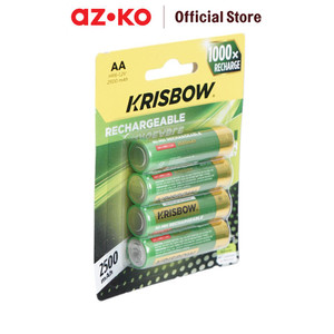 AZKO Krisbow Baterai Rechargeable Aa Batre Isi Ulang Peralatan Elektronik Battery Rechargeable - 2500 mAh
