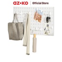AZKO Stora Papan Organizer Dinding Metal Wall Mounted Set Pegboard Decorative Wall Wall Mounted Metal Wire Board Organizer Tembok - Abu-abu, Metal