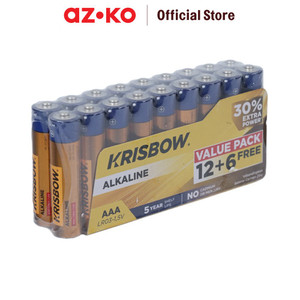 AZKO Krisbow Set 18 Pcs Baterai Alkaline Aaa Lr03-1.5V