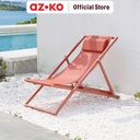 AZKO Soleil Kursi Pantai 4 Posisi Dengan Bantal - Oranye Coral