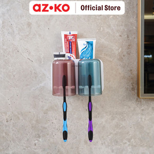 AZKO Stora Tempat Sikat Gigi Dengan 2 Gelas