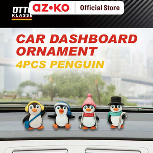 AZKO Otto Klasse Set 4 Pcs Ornamen Dashboard Mobil Penguin