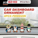AZKO Otto Klasse Set 4 Pcs Ornamen Dashboard Mobil Penguin