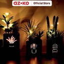 AZKO Arthome Tanaman Artifisial Succulent Dengan Light SetA In Shaw Pot