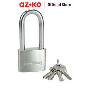 AZKO Krisbow 6.3 cm Gembok Stainless Steel Brass Cylinder Long Shackle