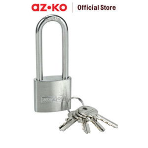 AZKO Krisbow 3.8 cm Gembok Stainless Steel Brass Cylinder Long Shackle