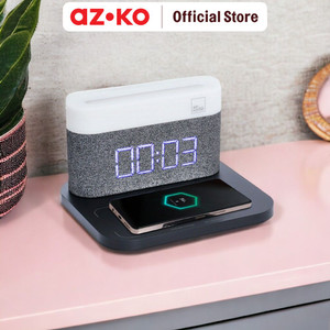 AZKO Arthome 18X15 cm Jam Digital Dengan Wireless Charger Nsl