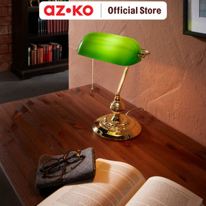 AZKO Eglo Banker Lampu Meja E27 - Hijau/Brass